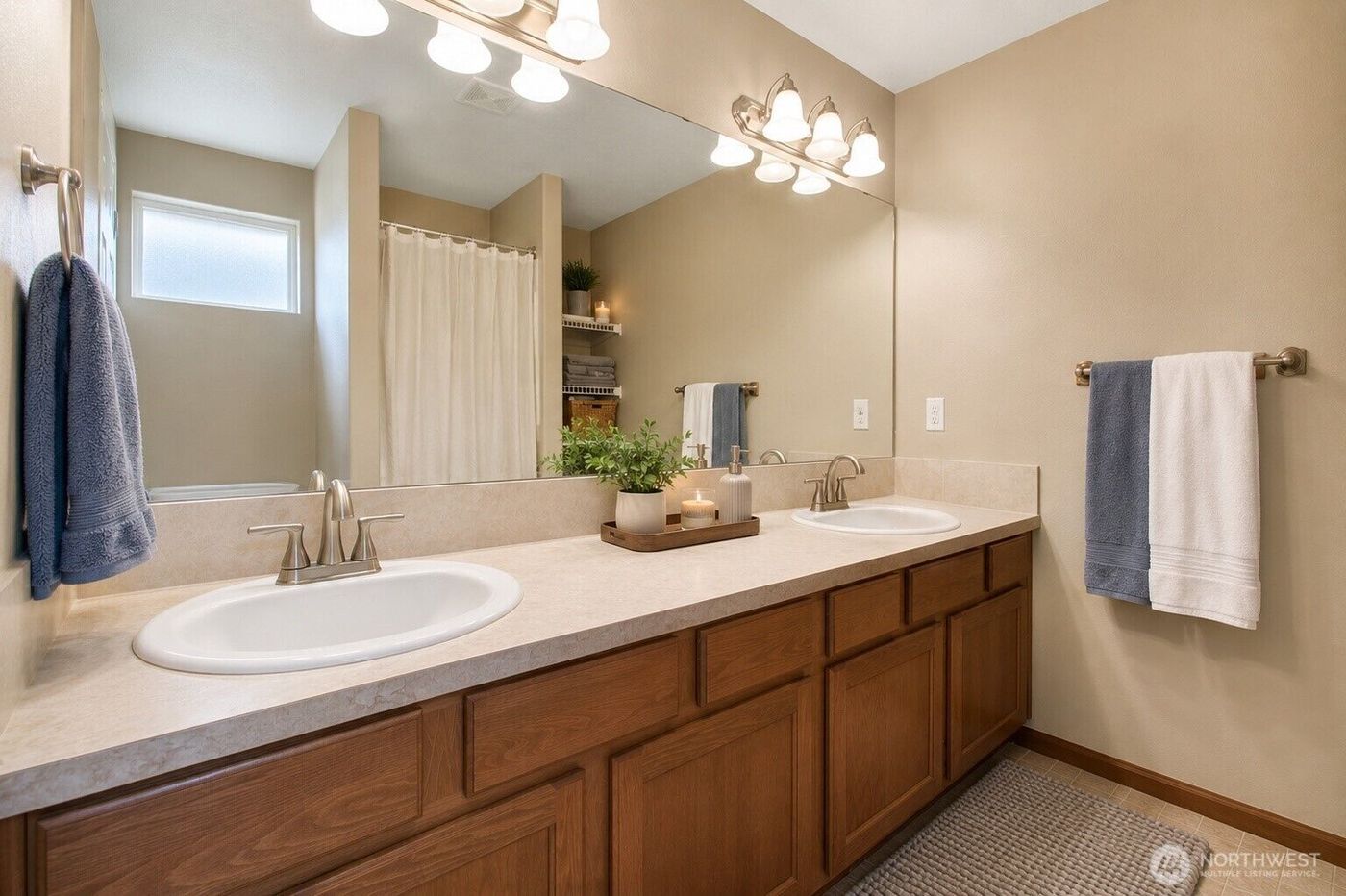 Primary bathroom with double vanity